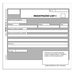 Registrační list I-II