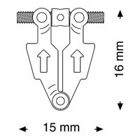 Šroub vějířový symetrický jednodílný 15 mm 1 ks