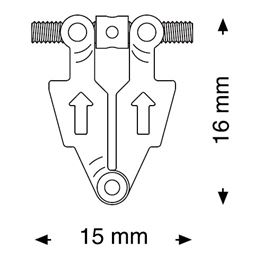 Šroub vějířový symetrický jednodílný 15 mm 100 ks